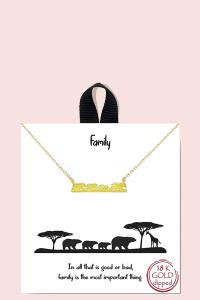 18K GOLD RHODIUM DIPPED FAMILY NECKLACE