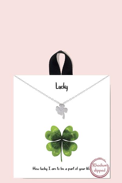18K GOLD RHODIUM DIPPED LUCKY NECKLACE