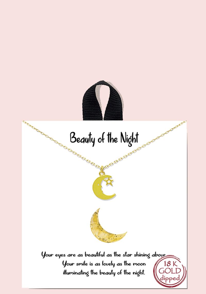 18K GOLD RHODIUM DIPPED BEAUTY OF THE NIGHT NECKLACE