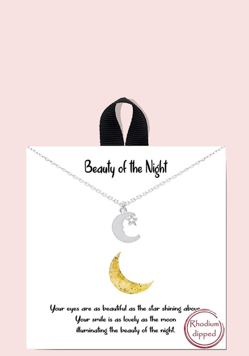 18K GOLD RHODIUM DIPPED BEAUTY OF THE NIGHT NECKLACE