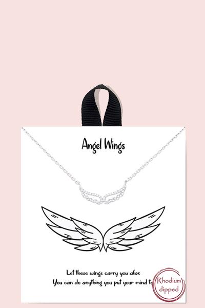18K GOLD RHODIUM DIPPED ANGEL WINGS NECKLACE