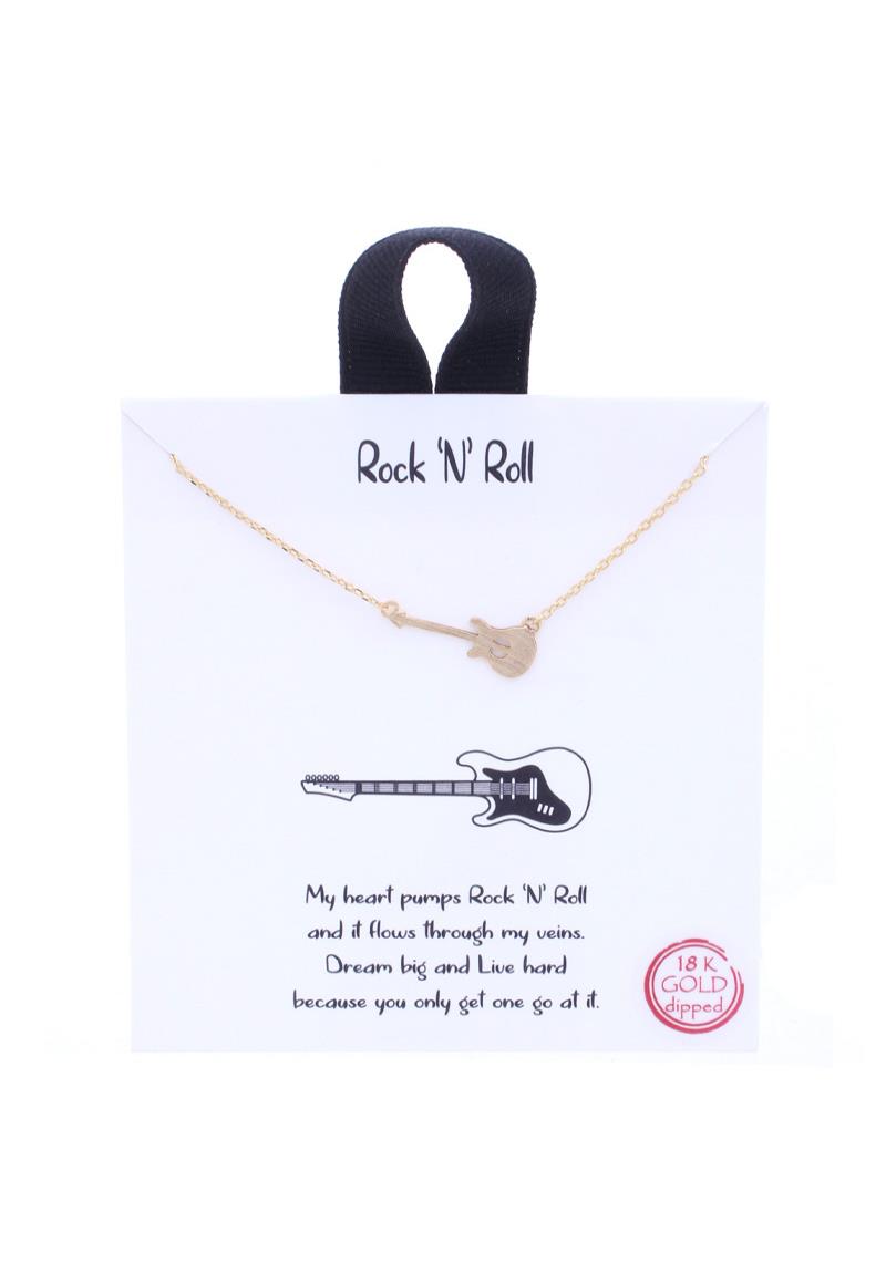BLB ROCK N ROLL GUITAR MESSAGE NECKLACE
