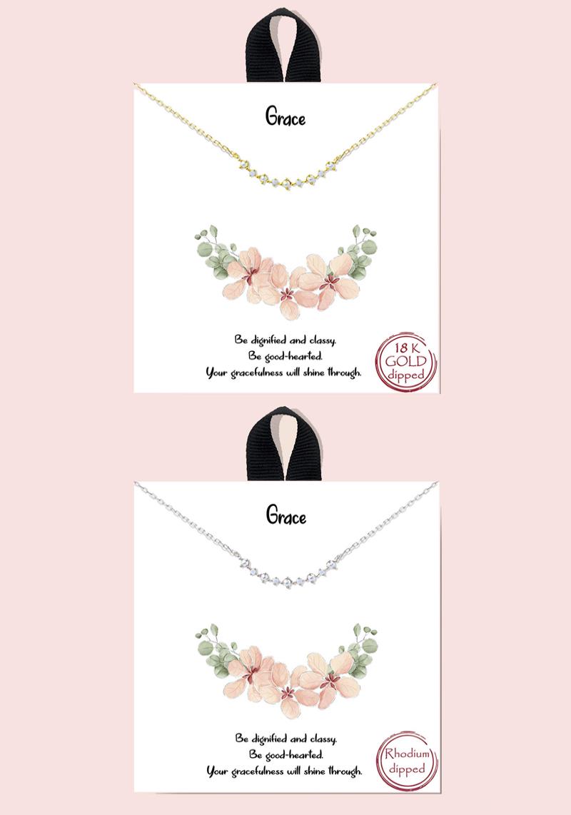 18K GOLD RHODIUM DIPPED GRACE NECKLACE