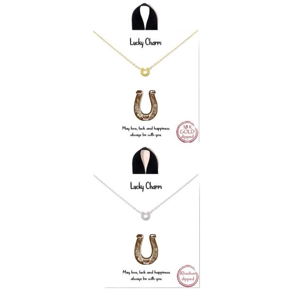18K GOLD RHODIUM DIPPED LUCKY CHARM NECKLACE