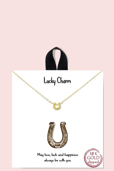 18K GOLD RHODIUM DIPPED LUCKY CHARM NECKLACE