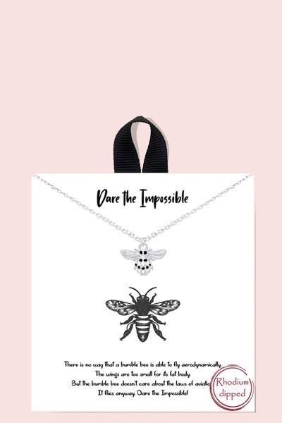 18K GOLD RHODIUM DIPPED DARE THE IMPOSSIBLE NECKLACE