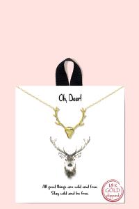 18K GOLD RHODIUM DIPPED OH DEER NECKLACE