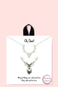 18K GOLD RHODIUM DIPPED OH DEER NECKLACE