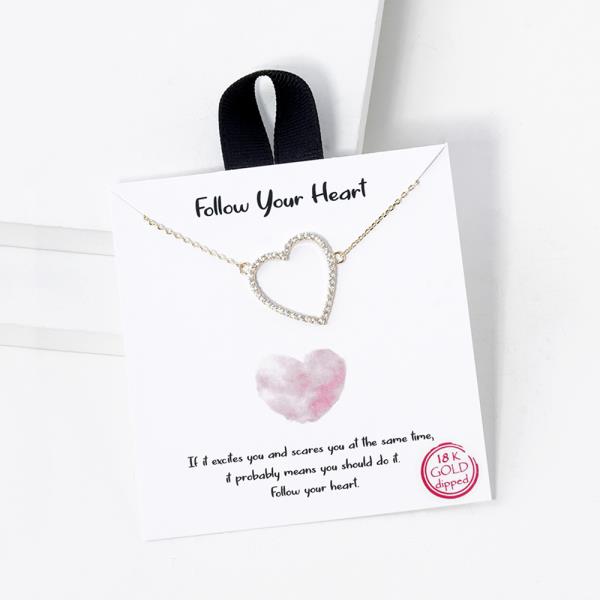 BLB FOLLOW YOUR HEART STONE PENDANT DAINTY NECKLACE