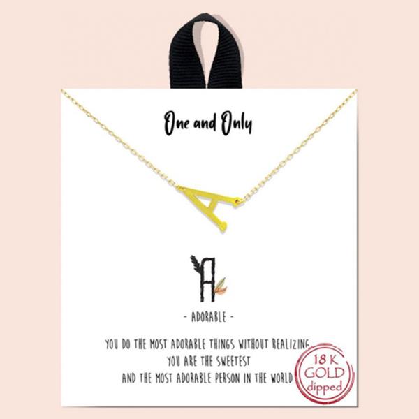 BLB METAL INITIAL MESSAGE NECKLACE