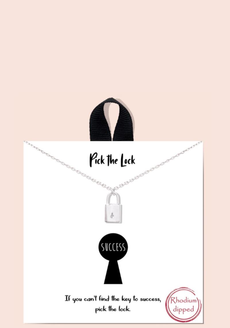 BLB POCK THE LOCK PENDANT DAINTY MESSAGE NECKLACE