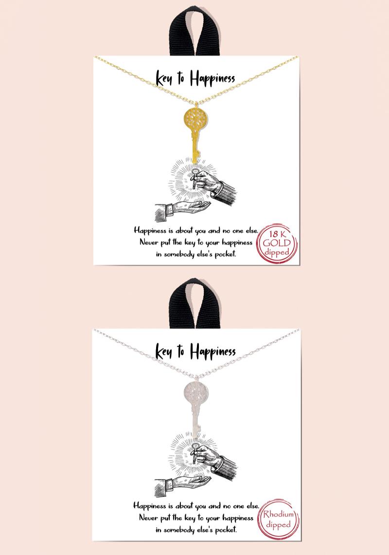 BLB KEY TO HAPPINESS PENDANT MESSAGE NECKLACE