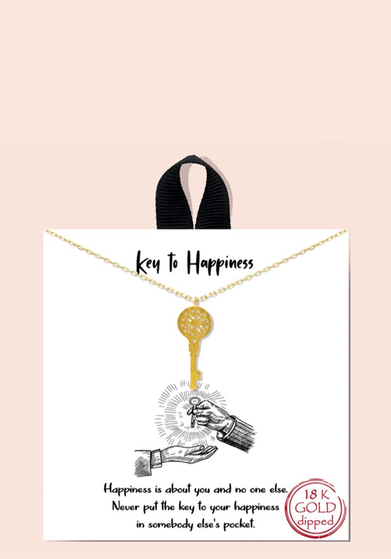 BLB KEY TO HAPPINESS PENDANT MESSAGE NECKLACE