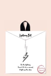 BLB LIGHTNING BOLT PENDANT MESSAGE NECKLACE