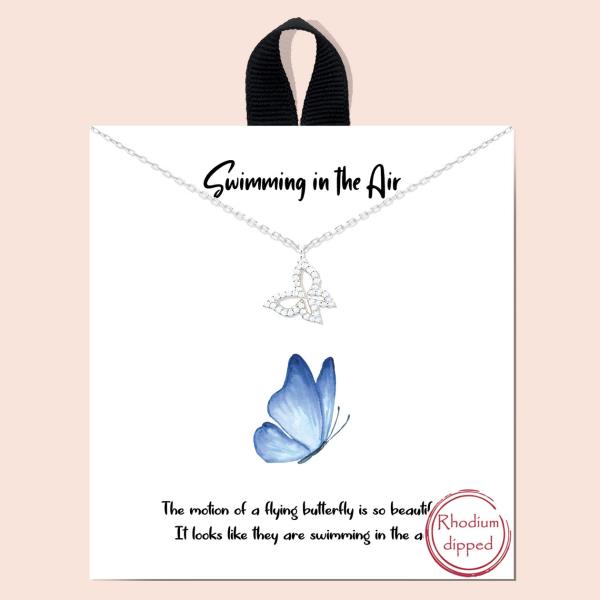 BLB SWIMMING IN THE AIR BUTTERFLY MESSAGE NECKLACE
