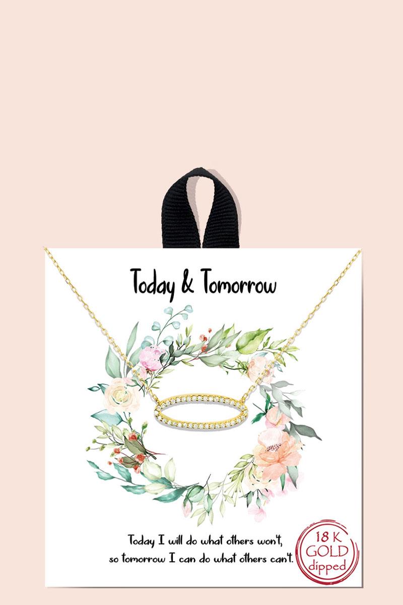 BLB TODAY & TOMORROW OVAL PENDANT NECKLACE
