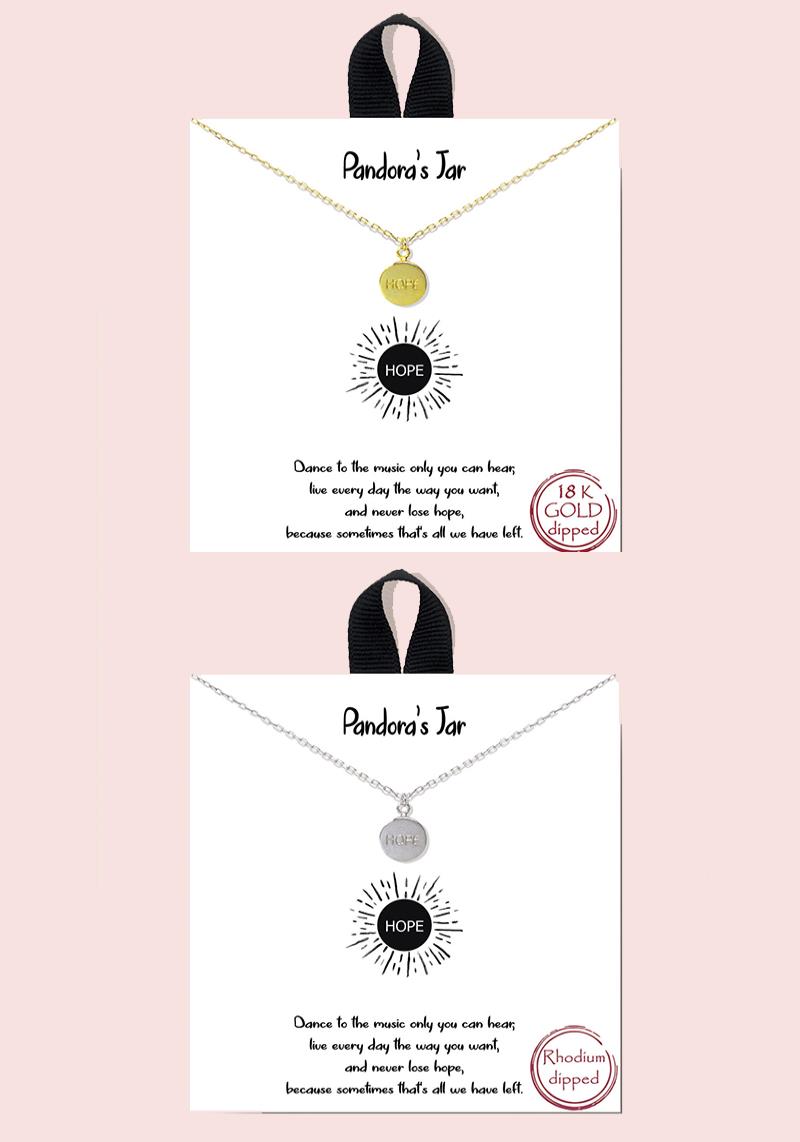 18K GOLD RHODIUM DIPPED PANDORA`S JAR NECKLACE