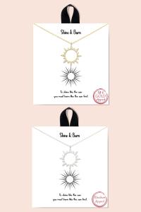 BLB SHINE AND BURN SUN PENDANT DAINTY MESSAGE NECKLACE