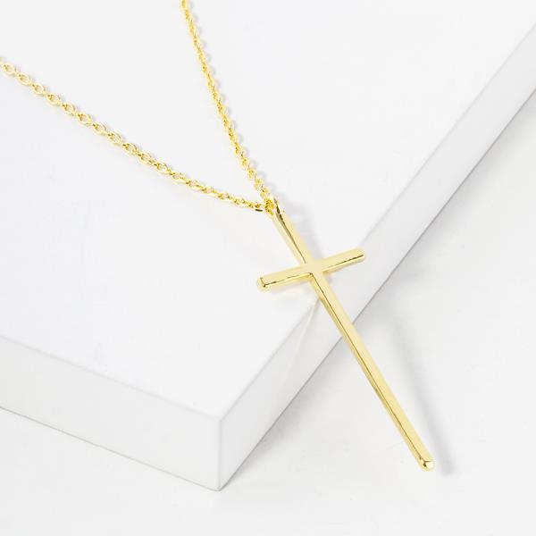 BLB SO TRUE METAL CROSS MESSAGE PENDANT NECKLACE