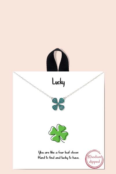 BLB LUCKY LEAF CLOVER PENDANT NECKLACE