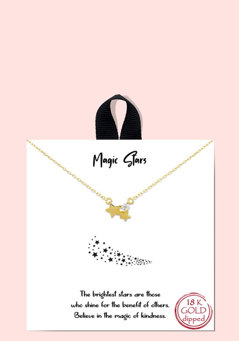 18K GOLD RHODIUM DIPPED MAGIC STAR NECKLACE