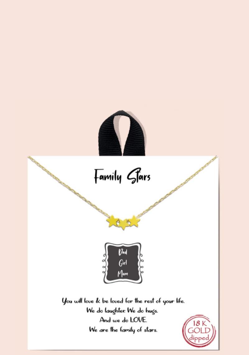 BLB FAMILY STAR CHARM DAINTY MESSAGE NECKLACE