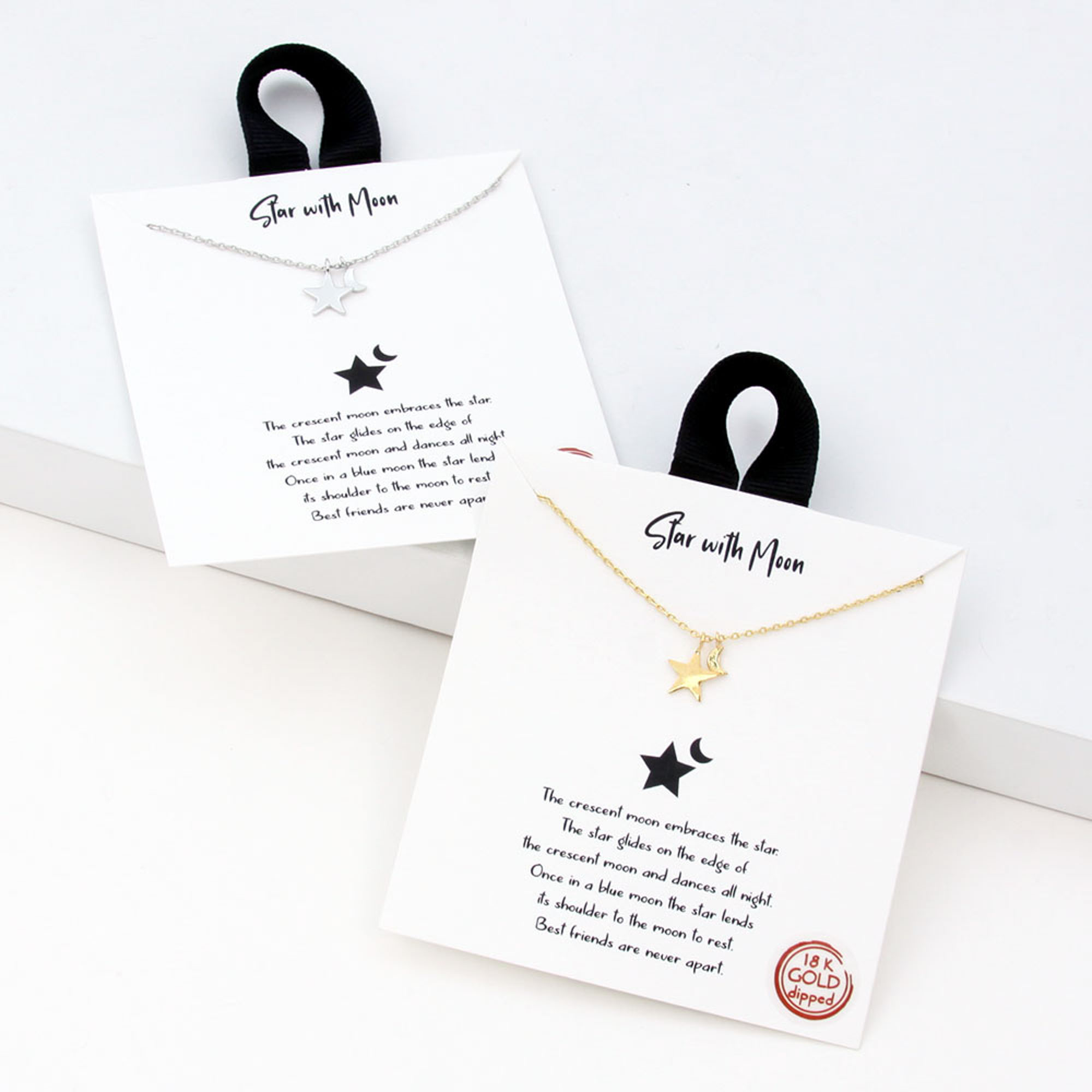 BLB STAR WITH MOON PENDANT NECKLACE