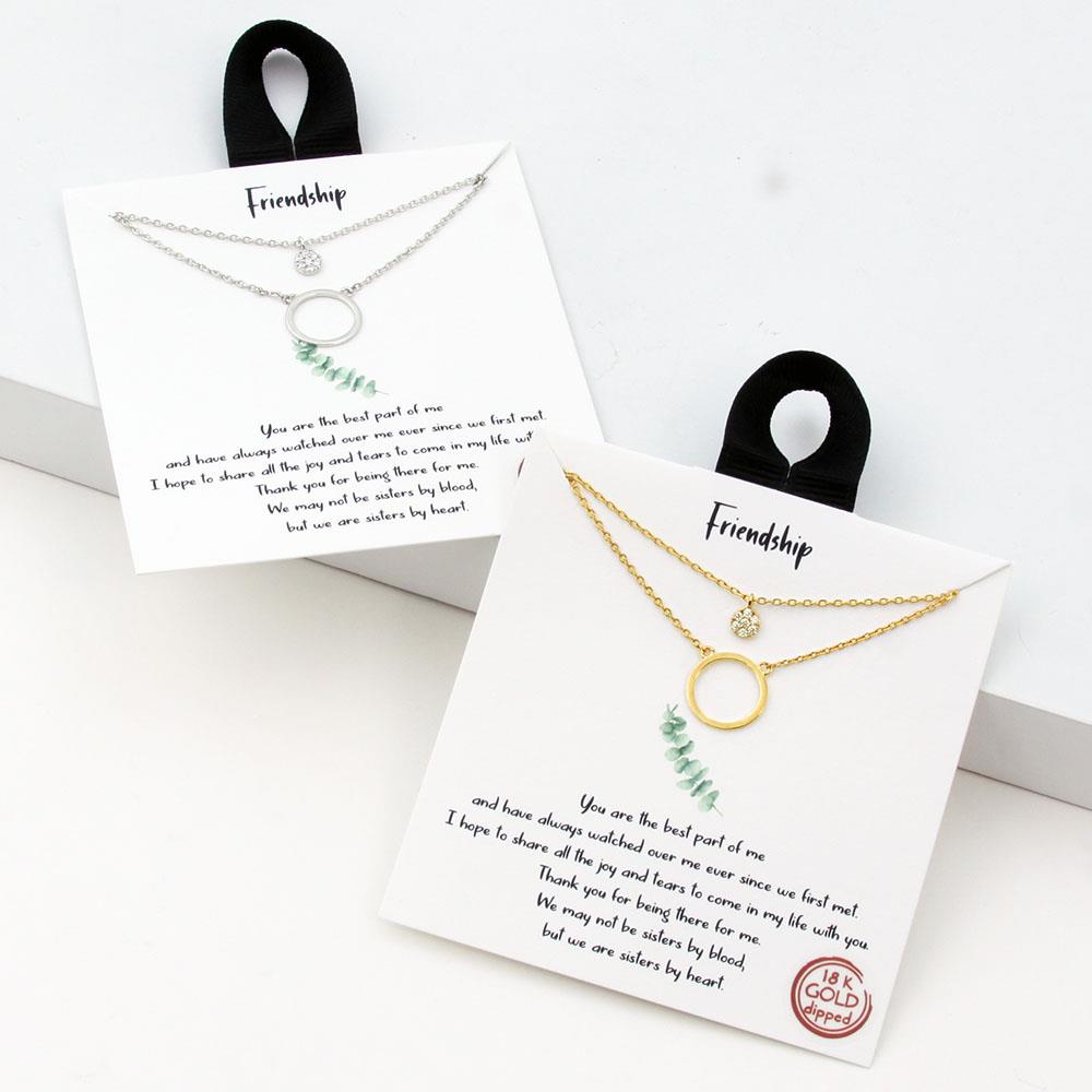 BLB FRIENDSHIP 2 LAYERED METAL NECKLACE