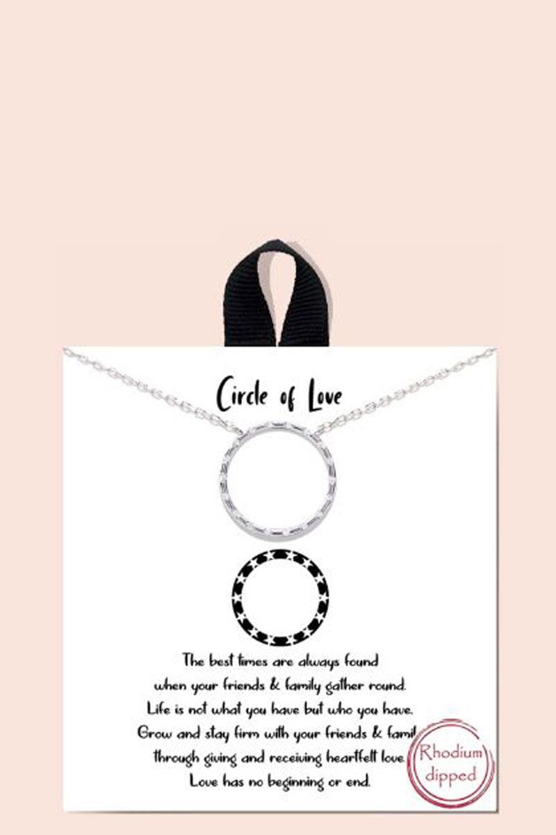 BLB CIRCLE OF LOVE ROUND PENDANT NECKLACE