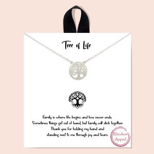 18K GOLD RHODIUM TREE OF THE LIFE NECKLACE