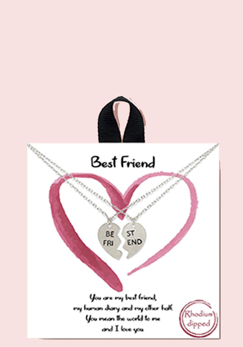 18K GOLD RHODIUM DIPPED BEST FRIEND PENDANT NECKLACE