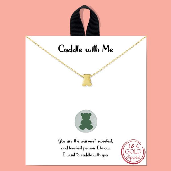 18K GOLD RHODIUM DIPPED CUDDLE WITH ME NECKLACE