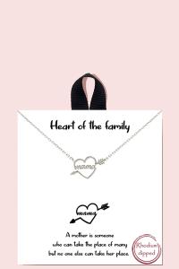 18K GOLD RHODIUM DIPPED HEART OF THE FAMILY NECKLACE