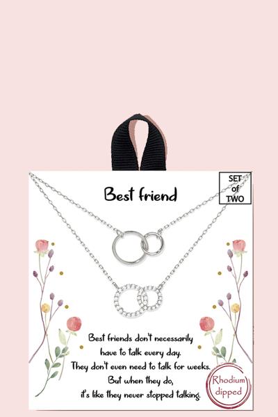 18K GOLD RHODIUM DIPPED BEST FRIEND NECKLACE