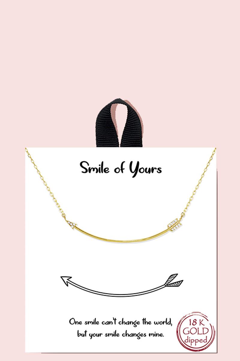 18K GOLD RHODIUM DIPPED SMILE OF YOURS PENDANT NECKLACE