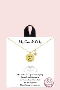 18K GOLD RHODIUM DIPPED MY ONE & ONLY PENDANT NECKLACE