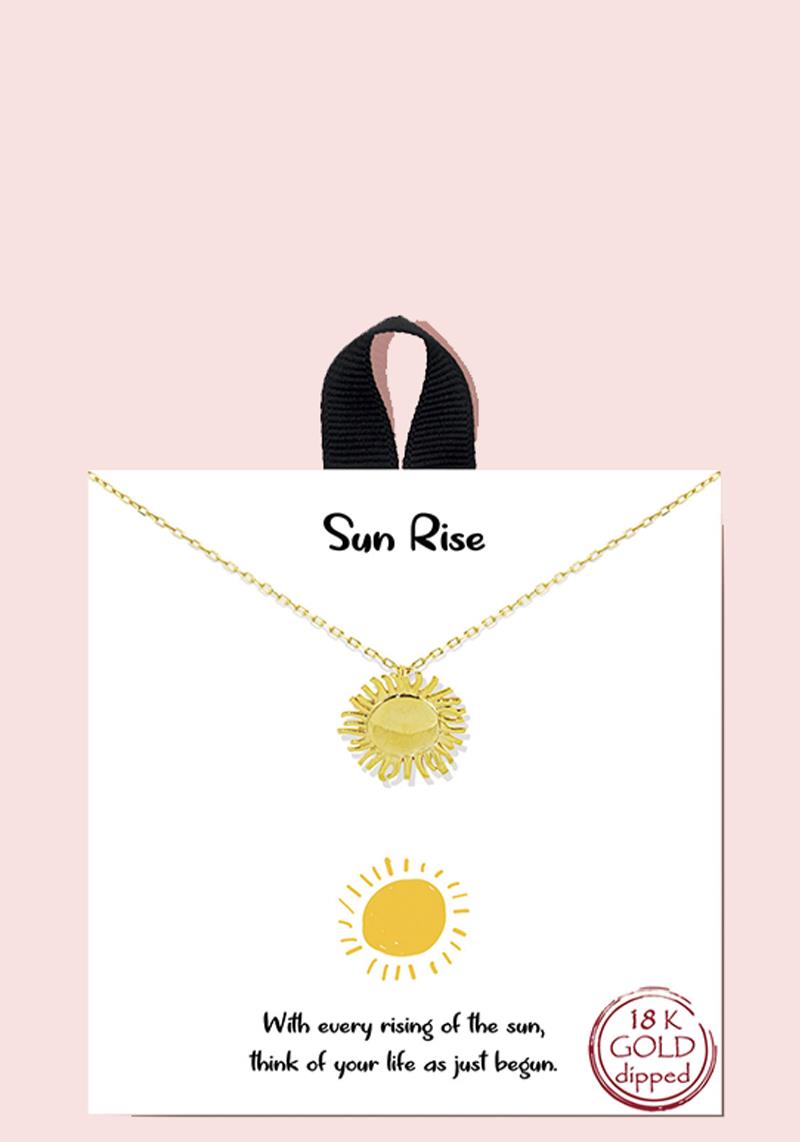 18K GOLD RHODIUM DIPPED SUN RISE NECKLACE