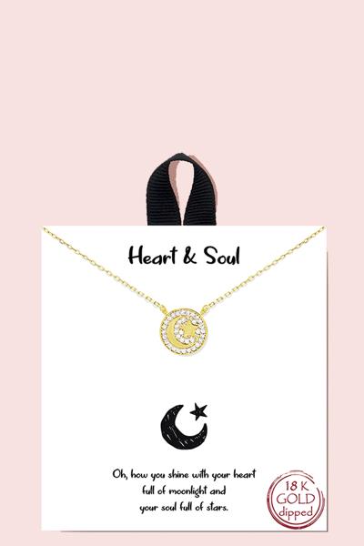 18K GOLD RHODIUM DIPPED HEART & SOUL NECKLACE