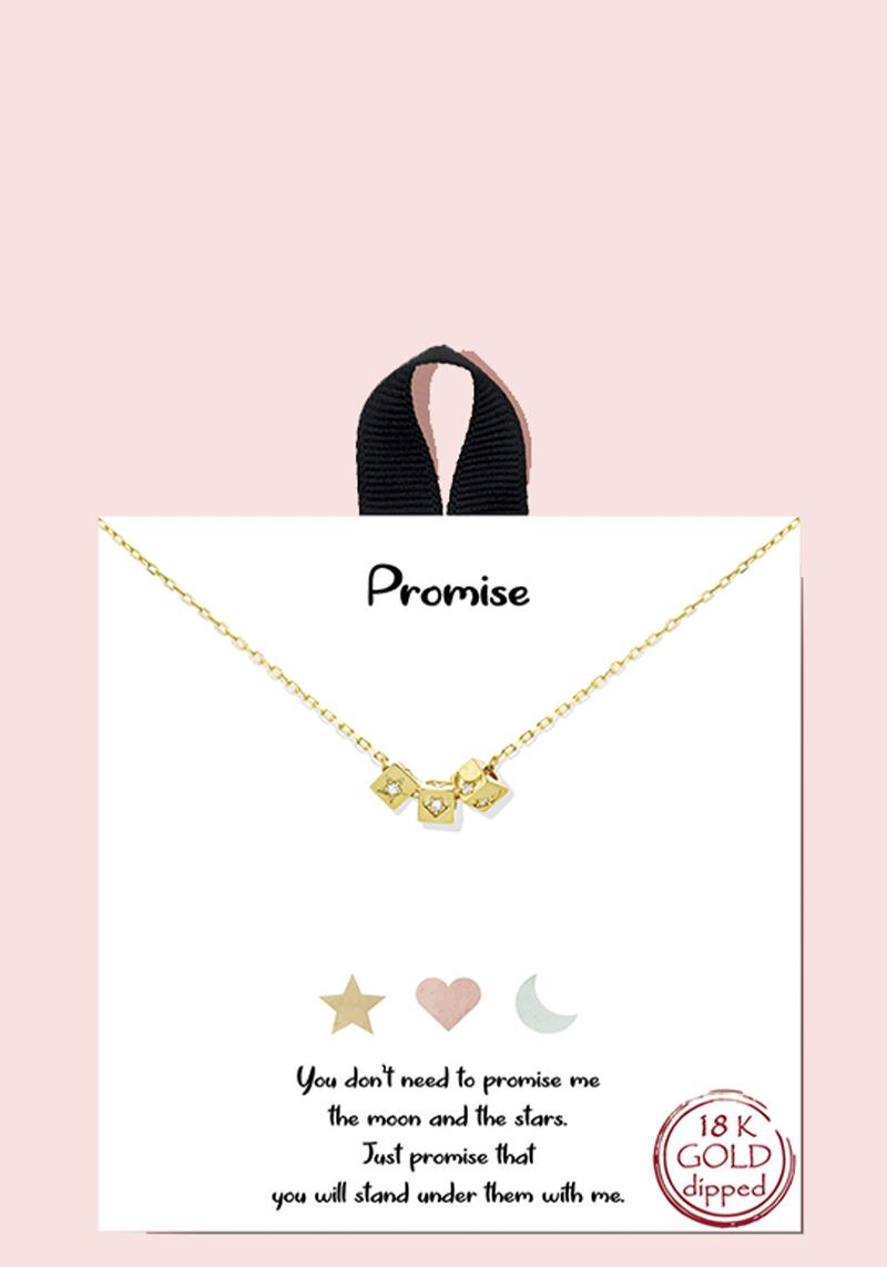 18K GOLD RHODIUM DIPPED PROMISE NECKLACE