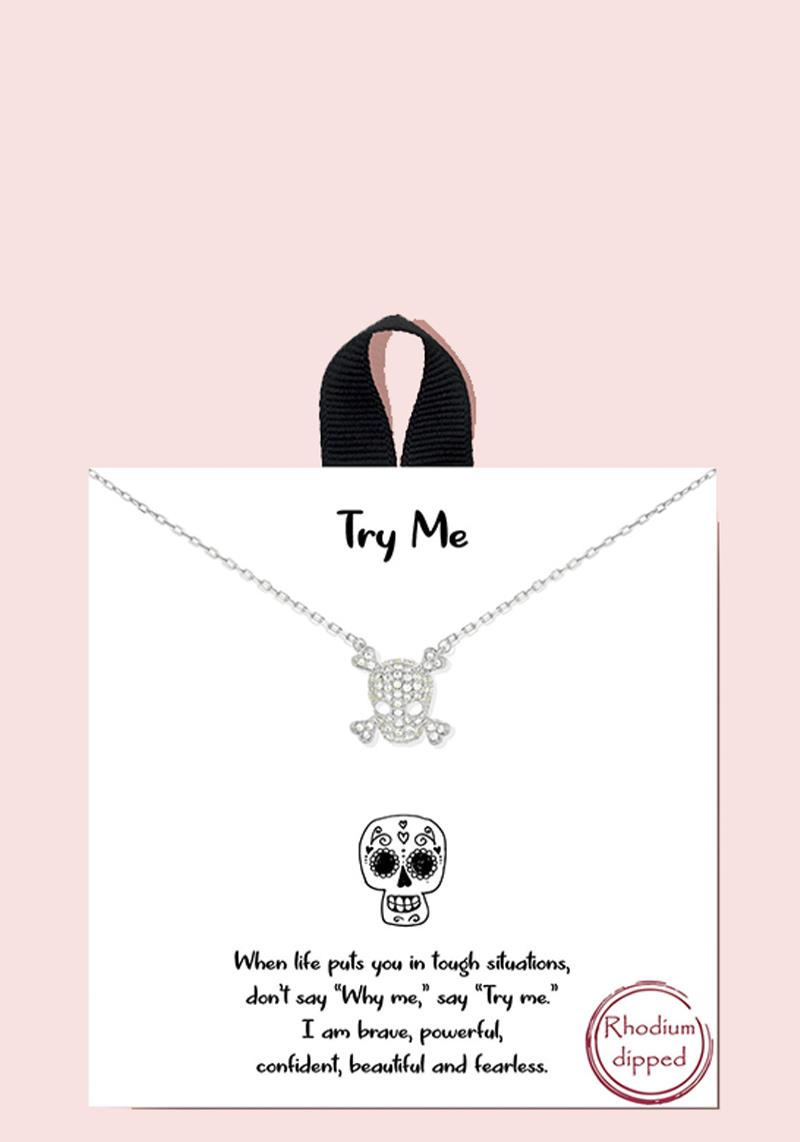 18K GOLD RHODIUM DIPPED TRY ME NECKLACE