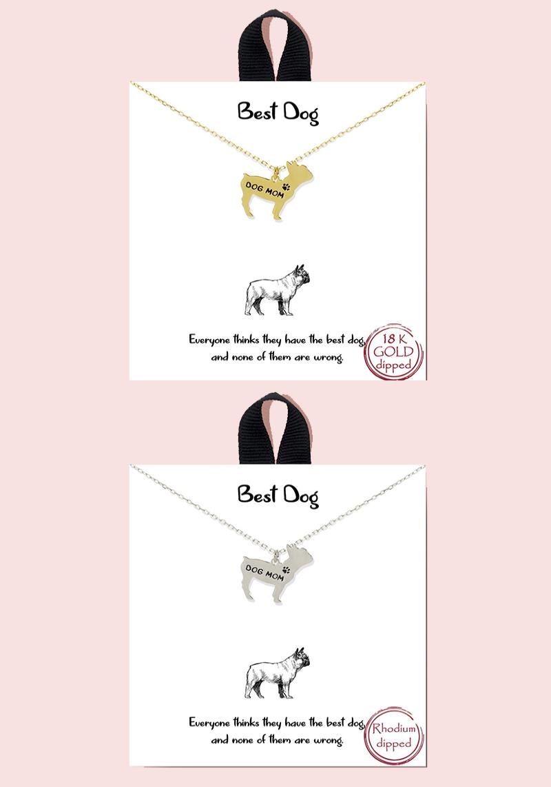 18K GOLD RHODIUM DIPPED BEST DOG NECKLACE