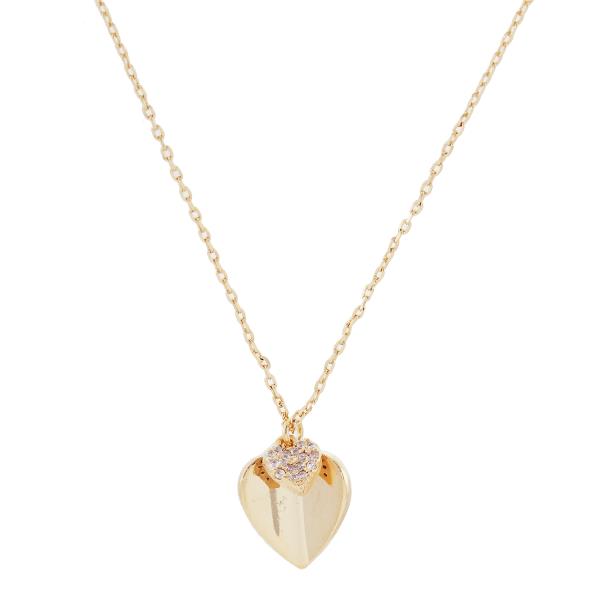 18K GOLD RHODIUM SOFT TWO HEARTS, ONE MIND NECKLACE