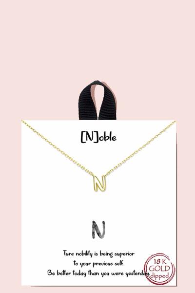 18K GOLD RHODIUM DIPPED MEANING INITIAL NECKLACE