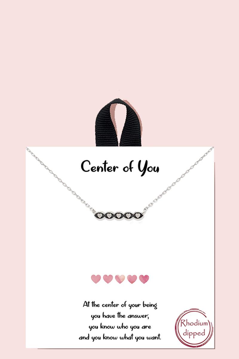 18K GOLD RHODIUM DIPPED CENTER OF YOU PENDANT NECKLACE