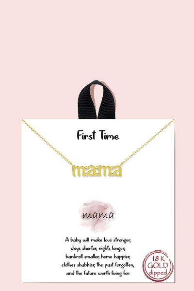 18K GOLD RHODIUM DIPPED MAMA NECKLACE