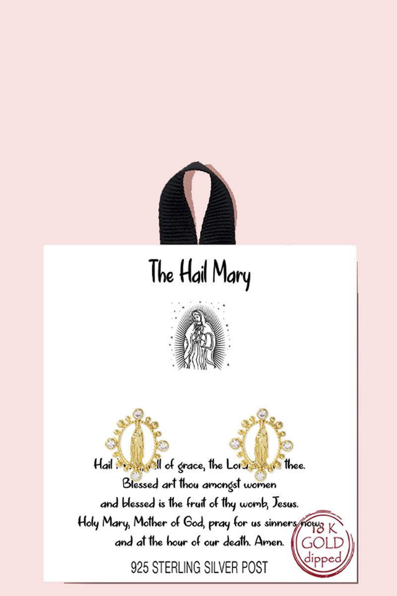 18K GOLD RHODIUM DIPPED THE HAIL MARY EARRING