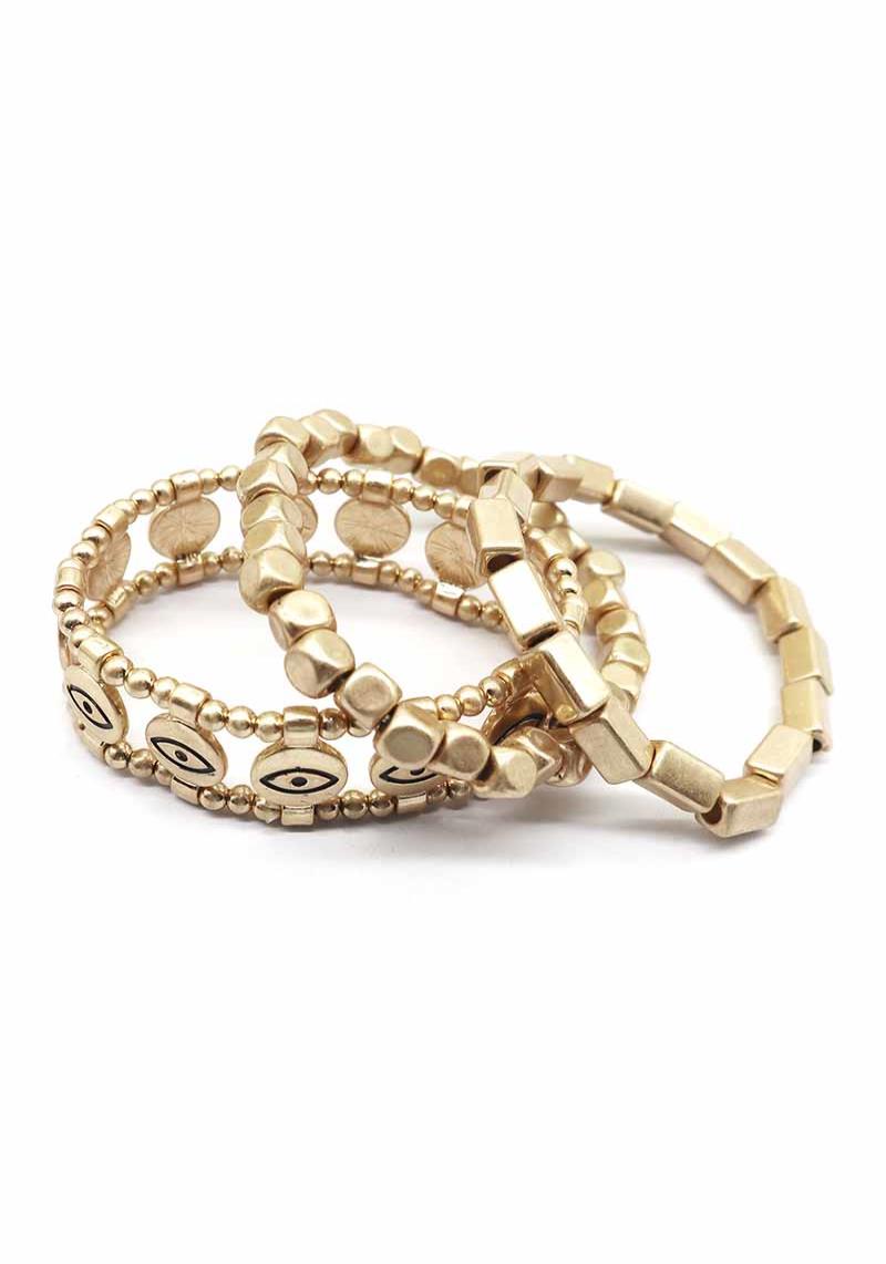 METAL EVIL EYE STRETCH MULTI BRACELET