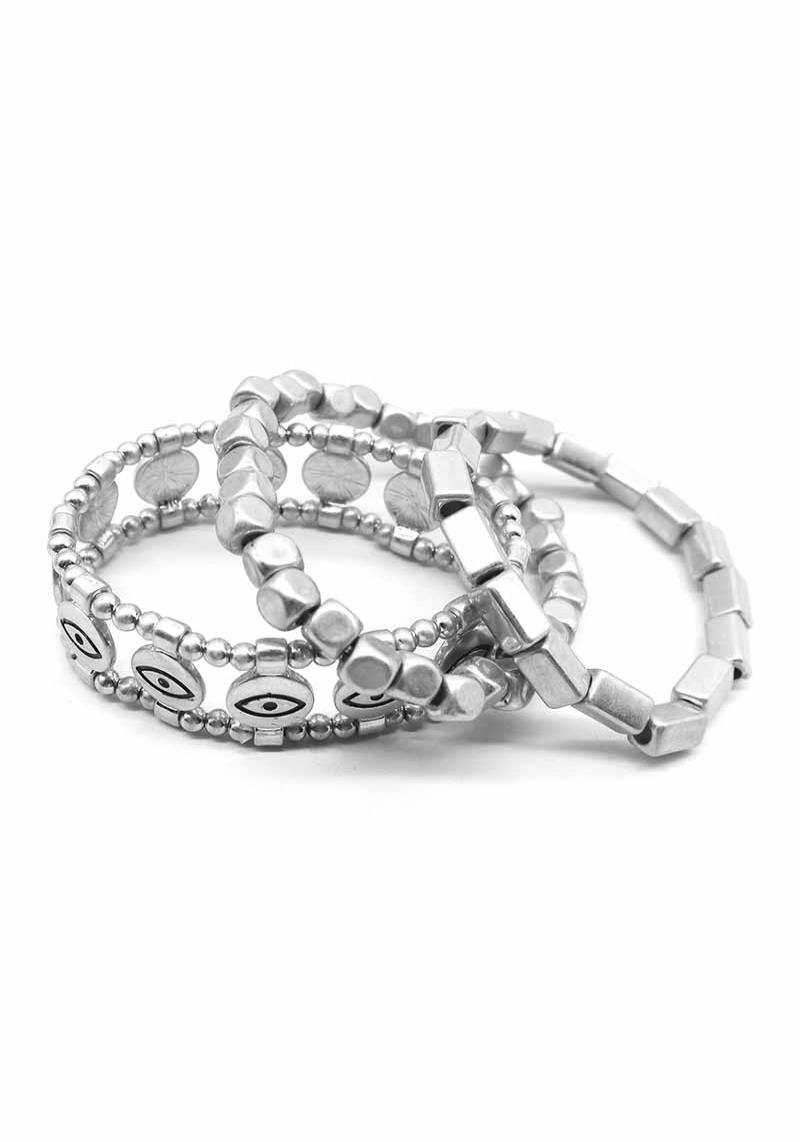 METAL EVIL EYE STRETCH MULTI BRACELET