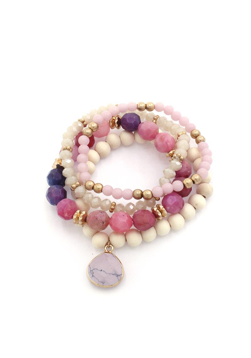 MULTI BEADED STRETCH BRACELET SET