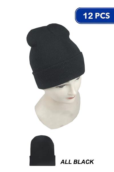 FASHION BASIC SOLID COLOR BEANIES 12 PC